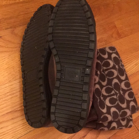 Coach Tatum Signature C Wool and Suede Brown Boots size 8.5 - Picture 5 of 6